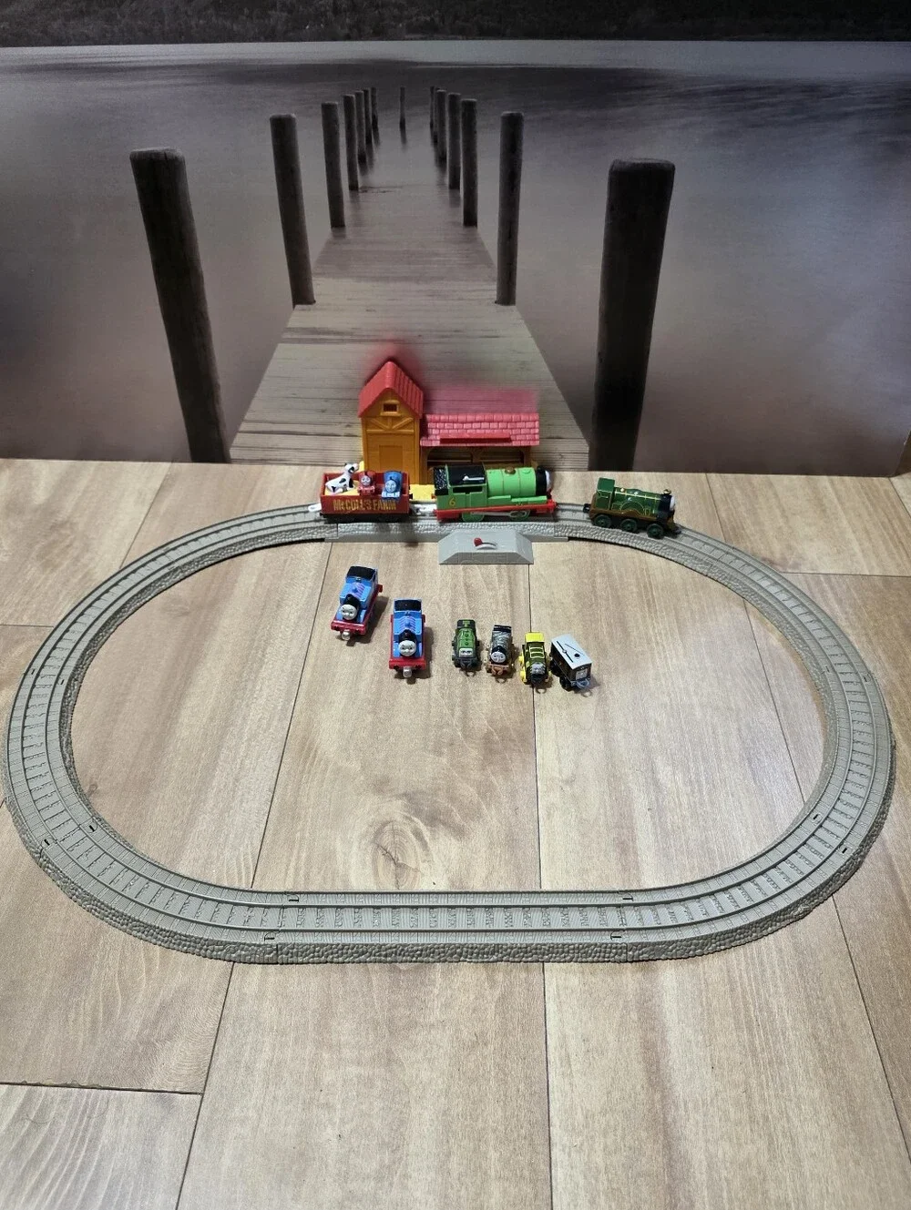 Thomas & Friends Track Set with Green Engine and Red Car